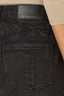 Washed Black Artisanal Contour Shape Technology High Rise Cuffed Hem Slouchy Straight Leg Jean