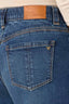 Blue Denim Contour Shape Technology High Rise Slightly Arched Back Yoke Cuffed Hem Slouchy Straight Leg Jean