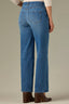 Mid Blue Artisanal Denim Contour Shape Technology Mid-Rise Sweetheart Shaped Back Yoke Whiskering Fading Sawyer Straight Leg Jean