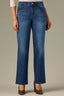 Blue Denim Contour Shape Technology Skyrise Mid-Rise Shaped Back Yoke Sawyer Straight Leg Jean
