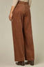 Toasted Cinnamon Skyrise Encased Waist Curved Yoke Angled Seams Petite Relaxed Barrel Leg Pant