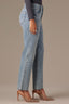 Light Blue Artisanal Denim Contour Shape Technology Skyrise Rhinestone Raw Hem Strings V-Yoke Bennett Barely Boot Jean