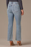 Light Blue Artisanal Denim Contour Shape Technology Skyrise Rhinestone Raw Hem Strings V-Yoke Bennett Barely Boot Jean