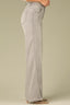 Light Grey Denim Contour Shape Technology High Rise Forward Seam Slit Scattered Rhinestone Detail Petite Wide Leg Jean