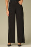 Black Denim Contour Shape Technology High Rise Forward Seam Slit Scattered Rhinestone Detail Petite Wide Leg Jean