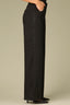 Black Denim Contour Shape Technology High Rise Forward Seam Slit Scattered Rhinestone Detail Wide Leg Jean