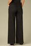 Black Denim Contour Shape Technology High Rise Forward Seam Slit Scattered Rhinestone Detail Wide Leg Jean