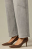 Light Grey Contour Shape Technology High Rise Sweetheart Shaped Back Yoke Knee Darts Barrel Leg Jean