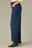 Indigo Denim Contour Shape Technology High Rise Sweetheart Shaped Back Yoke Knee Darts Barrel Leg Jean