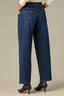 Indigo Denim Contour Shape Technology High Rise Sweetheart Shaped Back Yoke Knee Darts Barrel Leg Jean