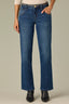 Blue Denim Contour Shape Technology Mid-Rise Slightly Arched Back Yoke Split Reverse Waistband Straight Leg Jean