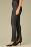Black Denim Contour Shape Technology High Rise Slightly Arched Yoke Patch Pockets Slit Hem Cigarette Jean