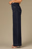 Evening Blue Skyrise Button Fly Seaming V-Shaped Back Yoke Contour Shape Technology Wide Leg Petite Pant
