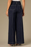 Evening Blue Skyrise Button Fly Seaming V-Shaped Back Yoke Contour Shape Technology Wide Leg Petite Pant
