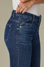 Blue Denim Contour Shape Technology Mid-Rise Roll Cuff Hem Gemma Girlfriend Jean
