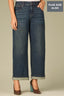 Indigo Denim Contour Shape Technology High Rise Sweetheart Yoke Cuffed Hem Slouchy Straight Leg Plus Size Jean