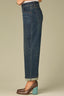 Indigo Denim Contour Shape Technology High Rise Sweetheart Yoke Cuffed Hem Slouchy Straight Leg Plus Size Jean