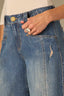 Mid Blue Artisanal Denim Contour Shape Technology High Rise V-Pocket Front Panel Barely Barrel Plus Size Jean