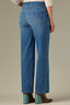 Mid Blue Artisanal Denim Contour Shape Technology Mid-Rise Sweetheart Shaped Back Yoke Whiskering Fading Sawyer Straight Leg Plus Size Jean