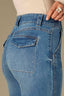 Mid Blue Denim Contour Shape Technology Skyrise Double Side Seam Angled Pocket Trouser Detail Plus Size Bootcut Jean