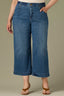 Mid Blue Artisanal Denim Contour Shape Technology Skyrise V-Pocket Wyatt Plus Size Wide Leg Jean