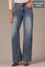 Mid Blue Artisanal Denim Contour Shape Technology High Rise Sam Plus Size Wide Leg Jean