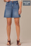 Blue Denim Contour Shape Technology High Rise Whiskering Plus Size Relaxed Short