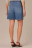 Blue Denim Contour Shape Technology High Rise Whiskering Plus Size Relaxed Short