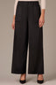 Black Contour Shape Technology Skyrise Patch Pocket Angled Dart Seam Elastic Pull On Waist Faux Fly Petite Palazzo Pant