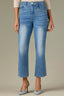 Light Blue Artisanal Denim Contour Shape Technology High Rise Slightly Arched Back Yoke Cropped Hem Bennett Barely Boot Jean