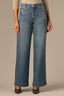 Mid Blue Artisanal Denim Contour Shape Technology Skyrise Double Side Seam Gracie Wide Leg Jean