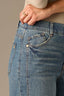 Mid Blue Artisanal Denim Contour Shape Technology Skyrise Double Side Seam Gracie Wide Leg Jean
