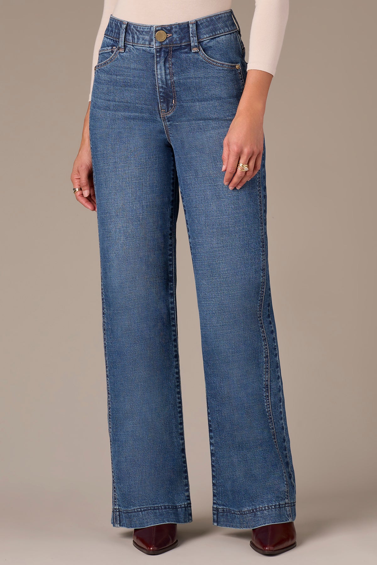 Gracie Skyrise Wide Leg Jeans with Double Side Seams – Wit & Wisdom