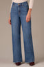 Mid Blue Denim Contour Shape Technology Skyrise Double Side Seam Gracie Wide Leg Petite Jean