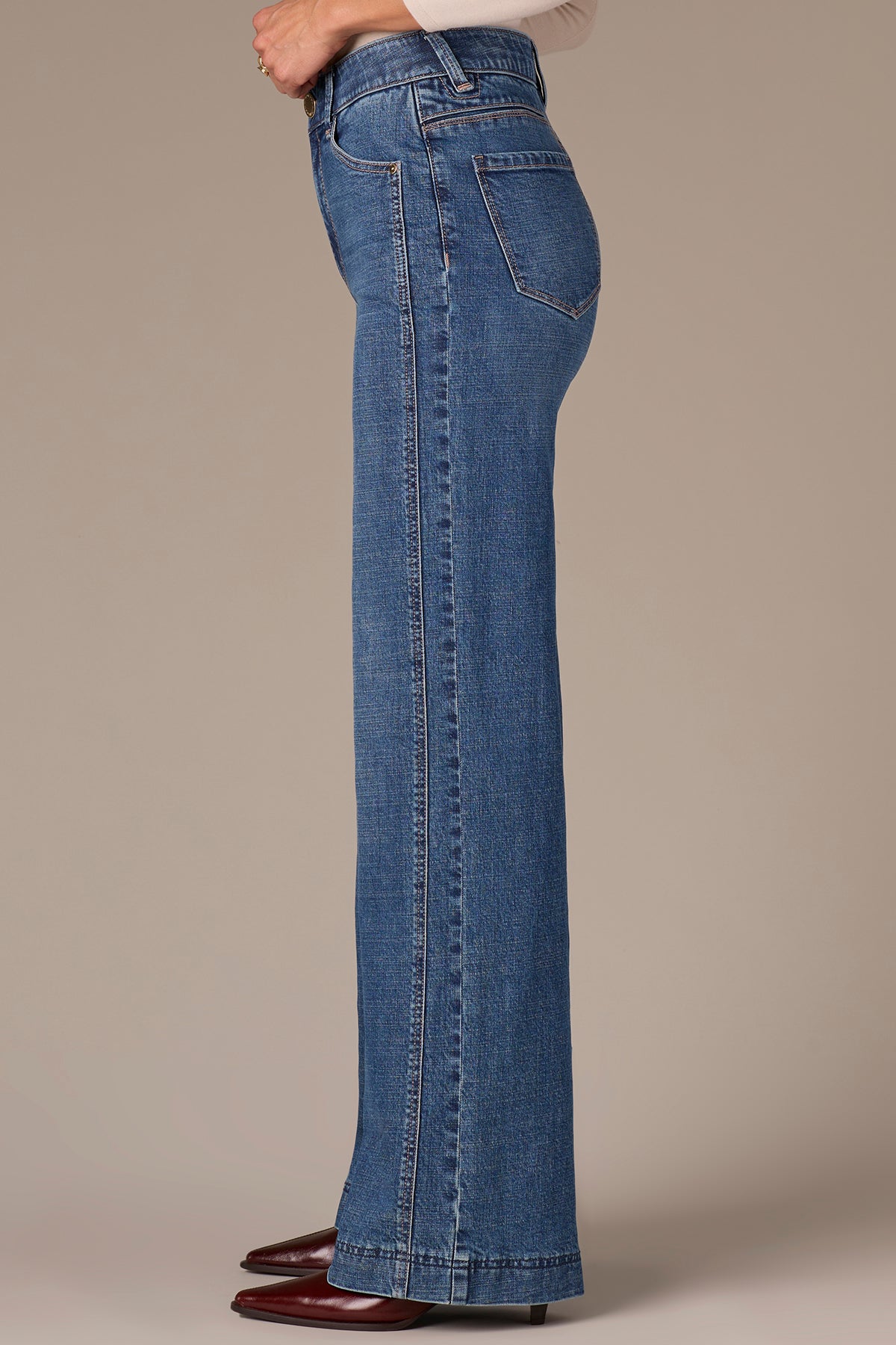Gracie Skyrise Wide Leg Jeans with Double Side Seams – Wit & Wisdom