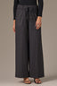 Navy Charcoal Contour Shape Technology High Rise Pull-On Waist Self Tie Side Panel Patch Pocket Utility Wide Leg Pants