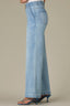 Powder Blue Artisanal Denim Contour Shape Technology Skyrise Center Front Seam Angled Pocket Petite Wide Leg Jean