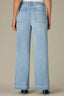 Powder Blue Artisanal Denim Contour Shape Technology Skyrise Center Front Seam Angled Pocket Petite Wide Leg Jean