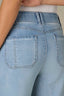 Powder Blue Artisanal Denim Contour Shape Technology Skyrise Center Front Seam Angled Pocket Wide Leg Jean
