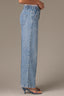 Light Blue Artisanal Emma Skyrise Center Front Seam Double Button Wide Leg Contour Shape Technology Jean