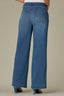 Mid Blue Artisanal Denim Contour Shape Technology Center Front Seam Dart Seam Double Button Emma Wide Leg Jeans