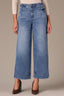 Mid Blue Artisanal Denim Contour Shape Technology Skyrise V-Pocket V-Yoke Fading Whiskering Wyatt Wide Leg Jean