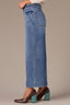 Mid Blue Artisanal Denim Contour Shape Technology High Rise V-Pocket V-Yoke Fading Whiskering Wyatt Wide Leg Petite Jean
