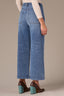 Mid Blue Artisanal Denim Contour Shape Technology Skyrise V-Pocket V-Yoke Fading Whiskering Wyatt Wide Leg Jean