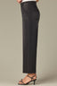 Washed Black Denim Contour Shape Technology Skyrise V-Shaped Front Pockets Whiskering Fading Petite Wide Leg Jean