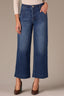 Blue Denim Contour Shape Technology Skyrise V-Pocket V-Yoke Fading Whiskering Wyatt Wide Leg Petite Jean