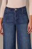 Blue Denim Contour Shape Technology Skyrise V-Pocket V-Yoke Fading Whiskering Wyatt Wide Leg Petite Jean