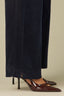 Ultra Navy High Rise Contour Shape Technology Patch Pocket Side Panel Slit Hem Petite Wide Leg Pant