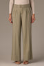 Dried Thyme Skyrise Extended Tab Faux Back Pocket Side Panel Wide Leg Contour Shape Technology Trouser Pant