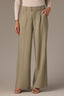 Dried Thyme Skyrise Extended Tab Faux Back Pocket Side Panel Wide Leg Contour Shape Technology Trouser Pant